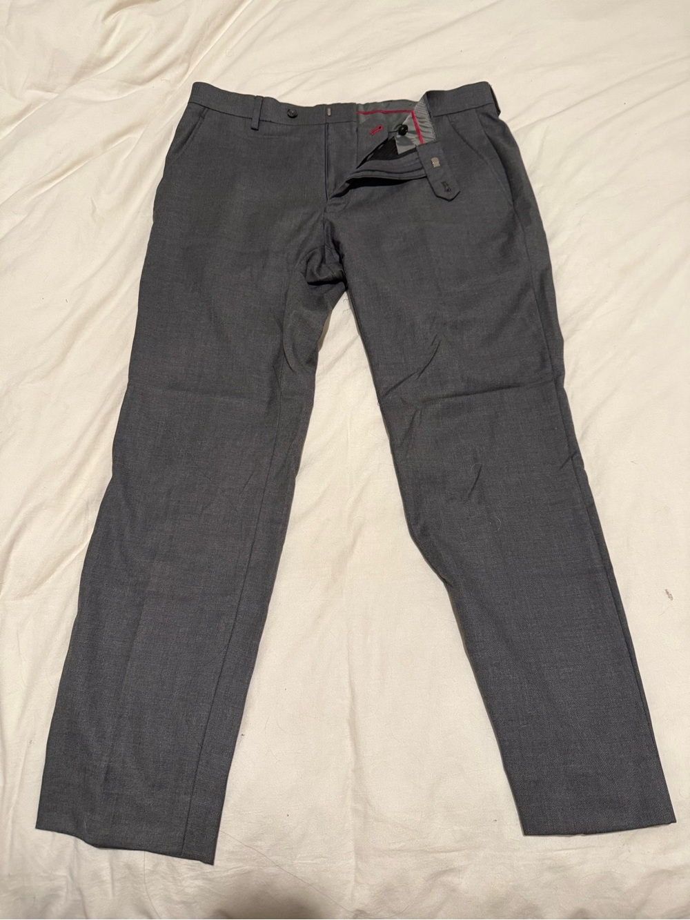Alfani Dark Charcoal Gray Men's Dress Pants - Straight Fit